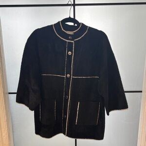 Cyrus Black Teddy Jacket with Cream Trim